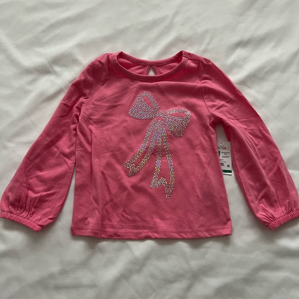 Garanimals Pink Long Sleeve Shirt with Sequin Bow